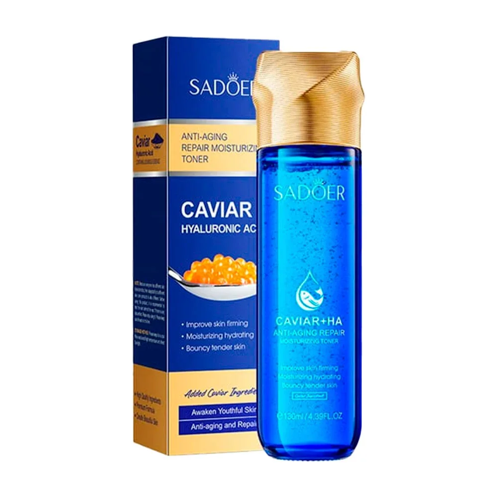 Tónico facial con ácido hialurónico y caviar, suavizar e hidratar la piel, 130ml