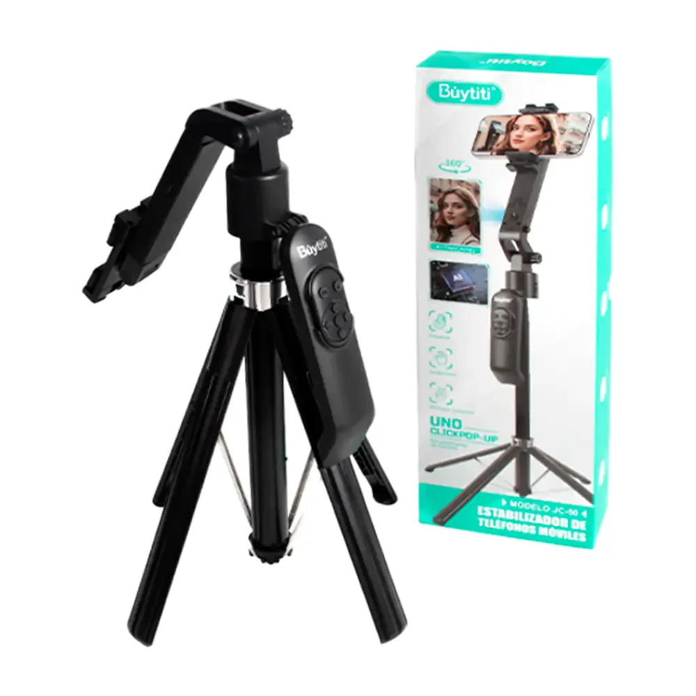Estabilizador buytiti para teléfono tipo selfie stick + soporte, multifuncional