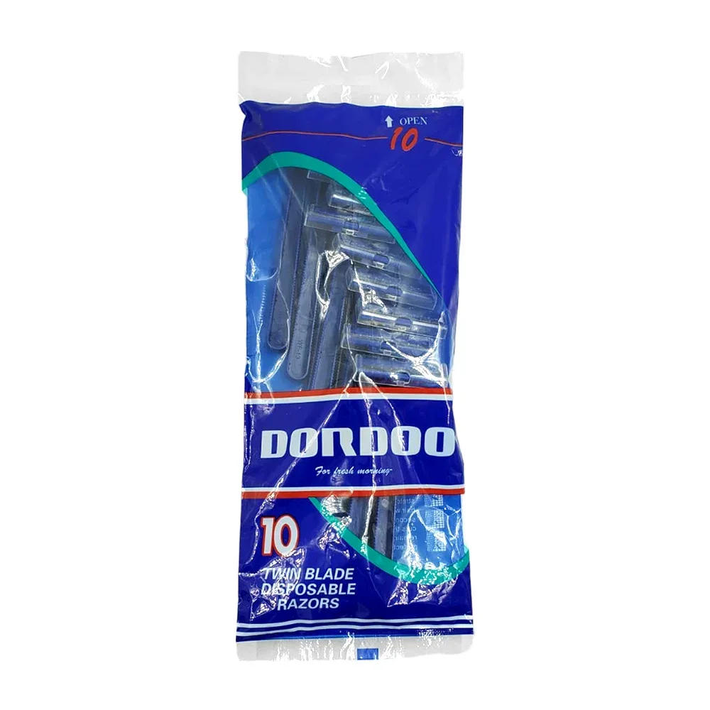 Paquete con 10 rastrillos desechables con doble navaja / dordoo / k055