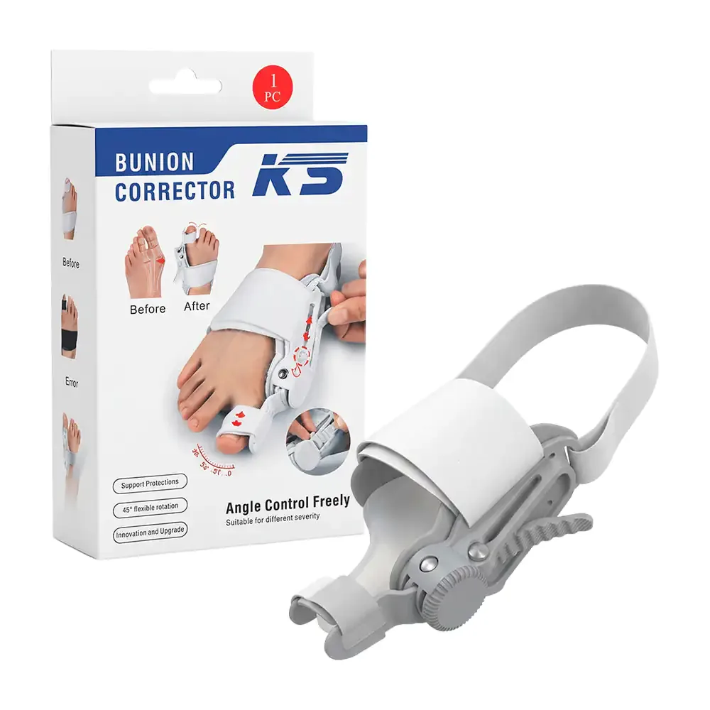 Férula-corrector de juanetes con ferula ajustable y control de angulo mediante perilla / ks-16