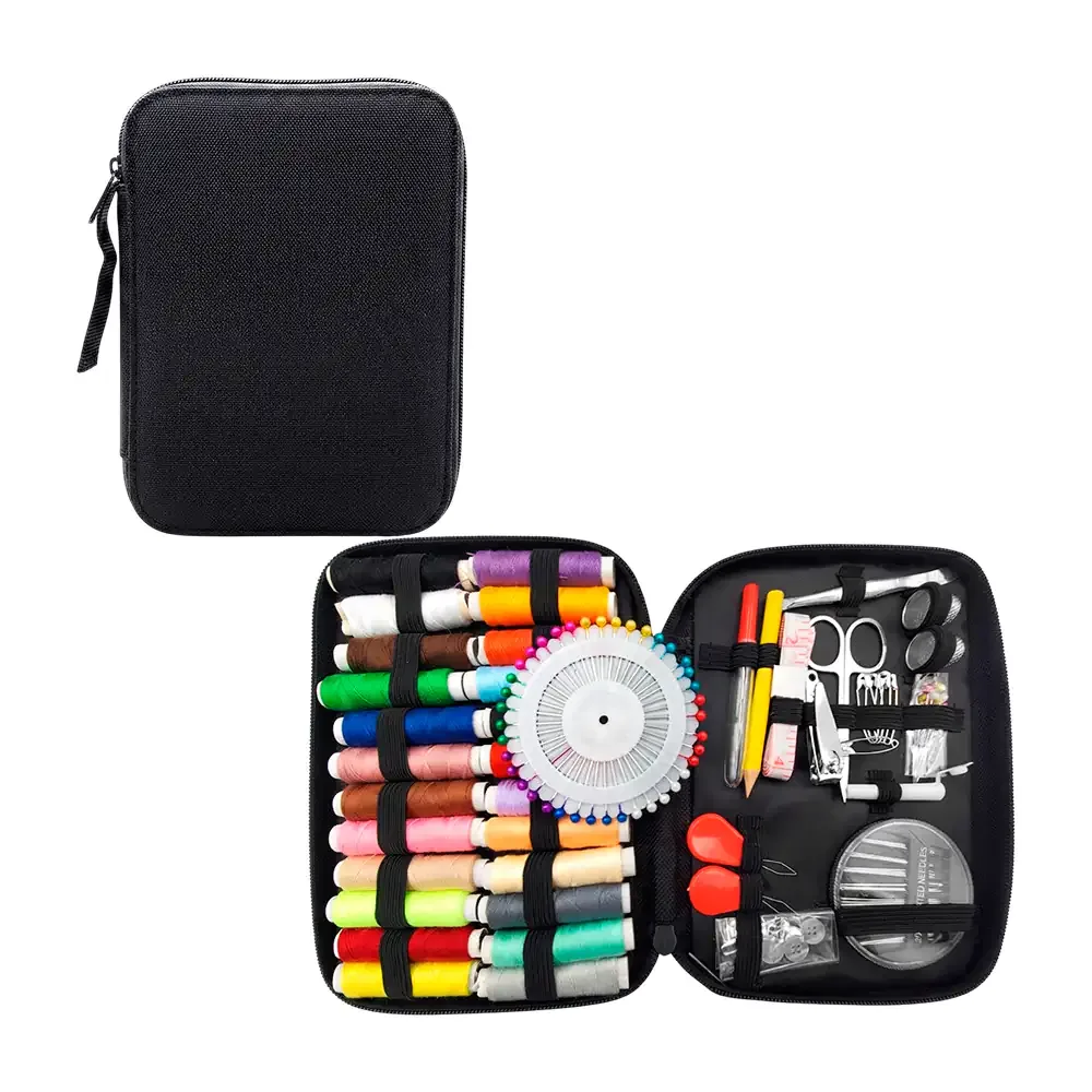 Estuche con kit de costura de 130 piezas, multifuncional con herramientas, variedad
