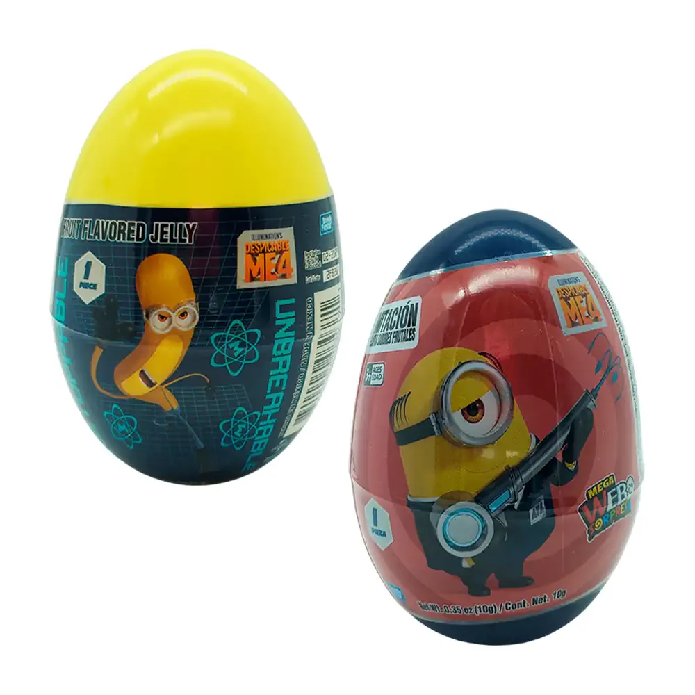 Mega huevo sorpresa con juguete de minions + dulce sabor frutal, 10g, variedad
