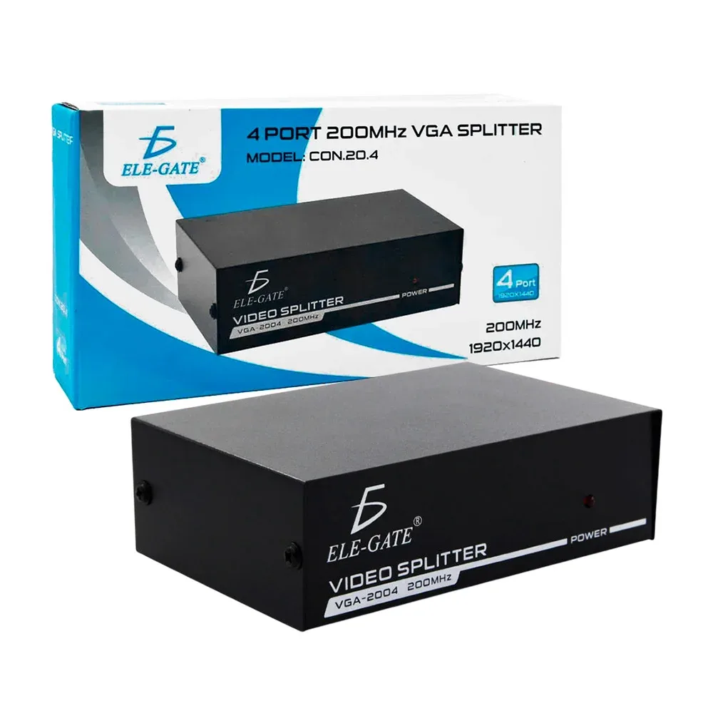 Splitter divisor de señal de video vga 1×4 para monitor con ancho de banda 200MHz y resolución 1920x1080 / con.20.4