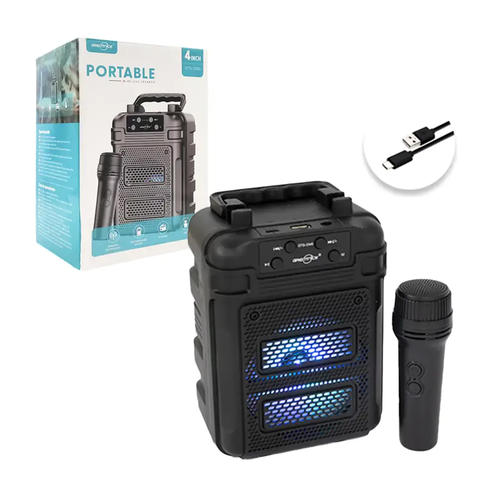 Bocina greatnice de 4in con entrada usb + micrófono / gts-2349