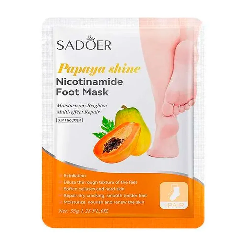 Mascarillas para los pies con papaya y nicotinamida con multiefecto reparador