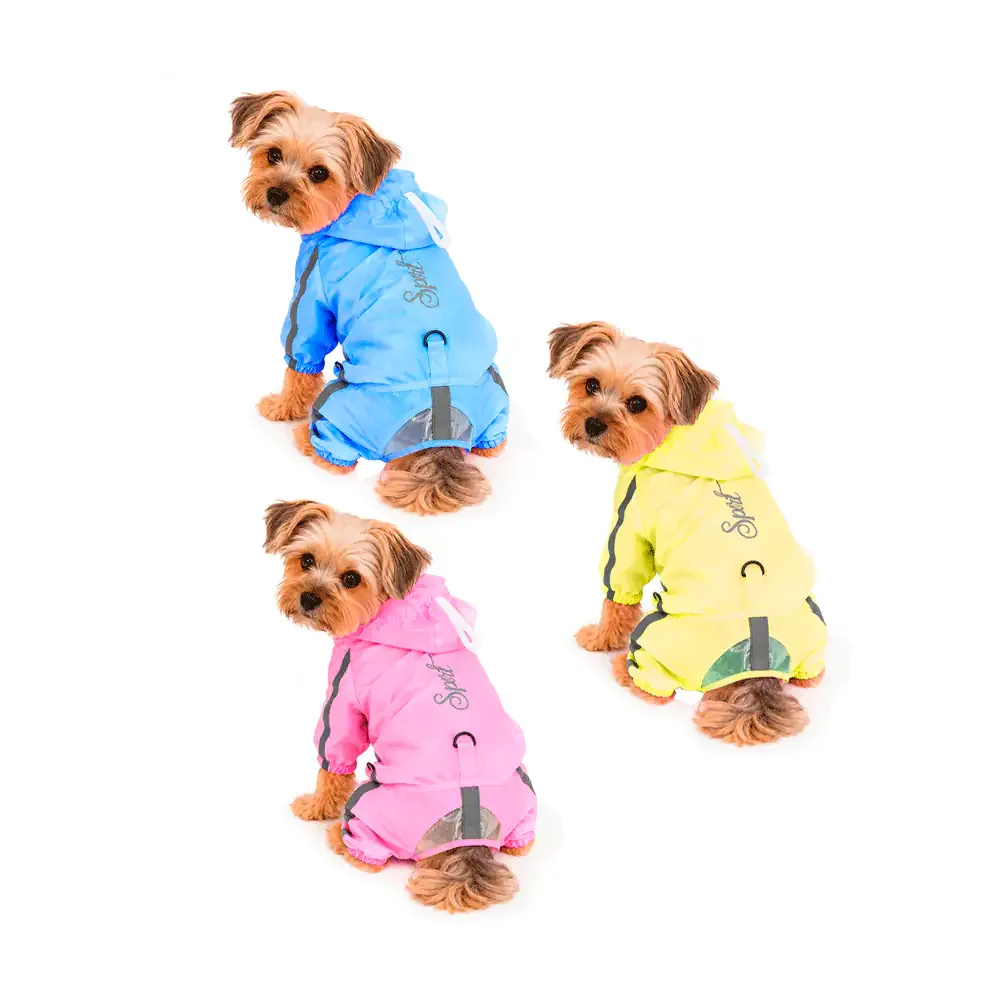 Chamarra impermeable en talla s para mascota con botitas y visera protectora