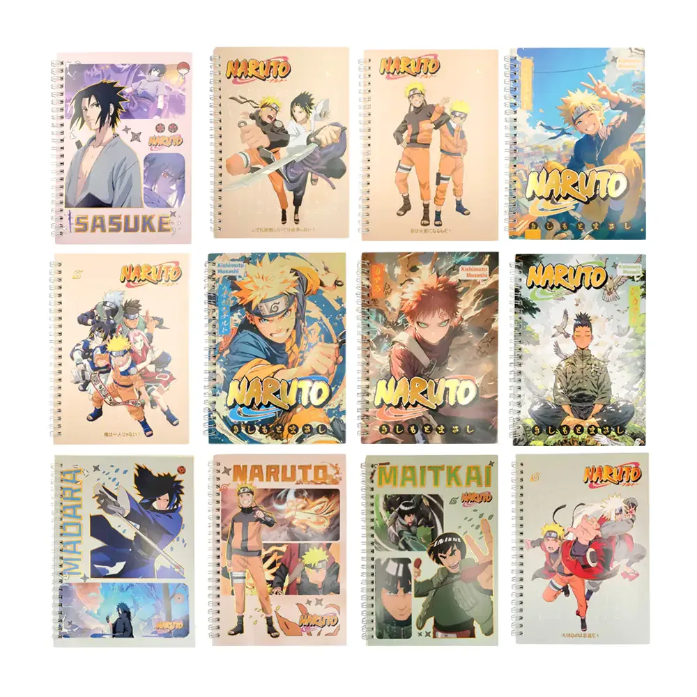 Libreta - cuaderno con doble espiral, 15x21cm, estampado de naruto / 25-xqb-003