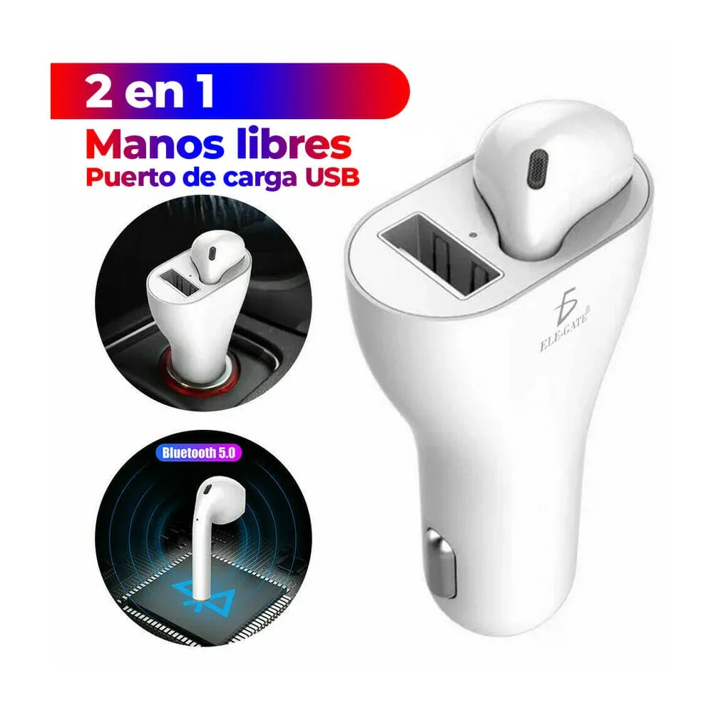 Bluetooth Transmisor Fm Con Auricular Para Manos Libres