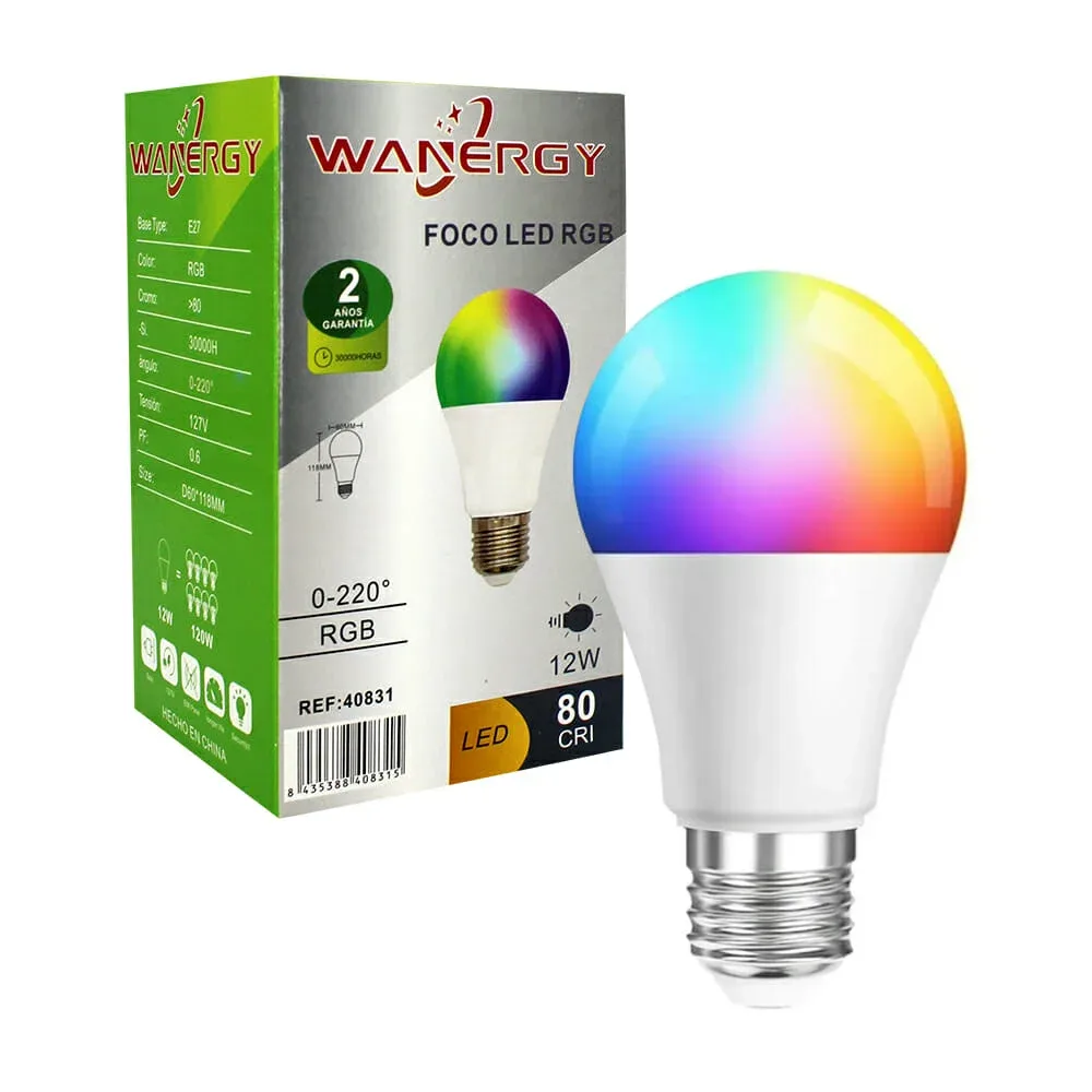 Foco led wanergy rgb con consumo de 12 watts / 40831
