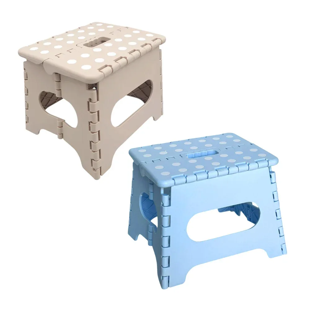 Taburete banco plegable infantil con lunares blancos, 25x22x19cm, variedad