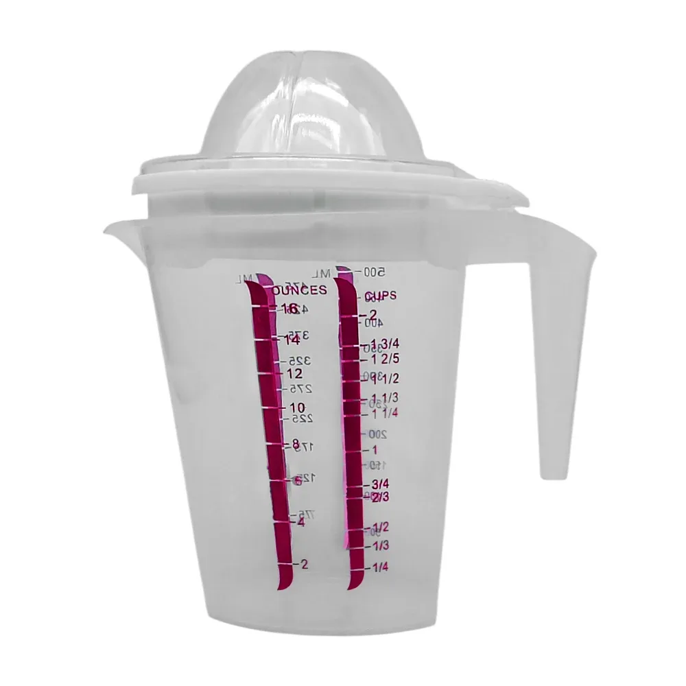Exprimidor manual con jarra transparente desmontable medidora de 450ml