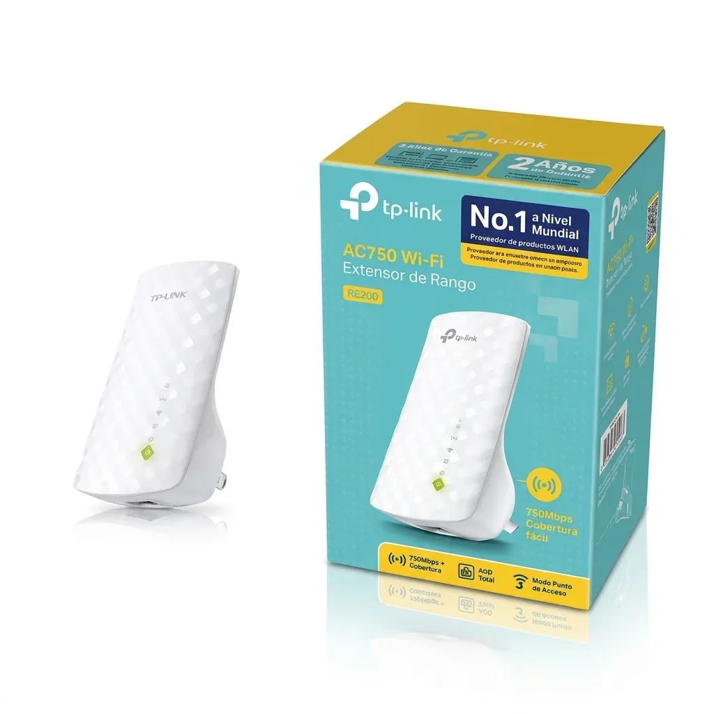 Extensor / repetidor wifi de rango inalámbrico de banda dual ac750 para router re200 433mbps-5ghz y 300mbps-2.4ghz / extensor wi-fi mesh / tp link