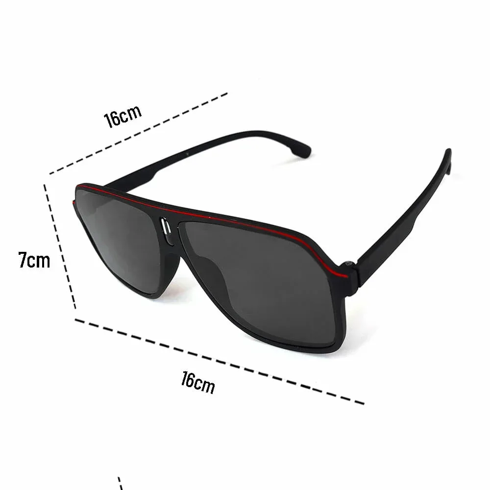 1pza Lentes negros con línea roja / 3038-1f