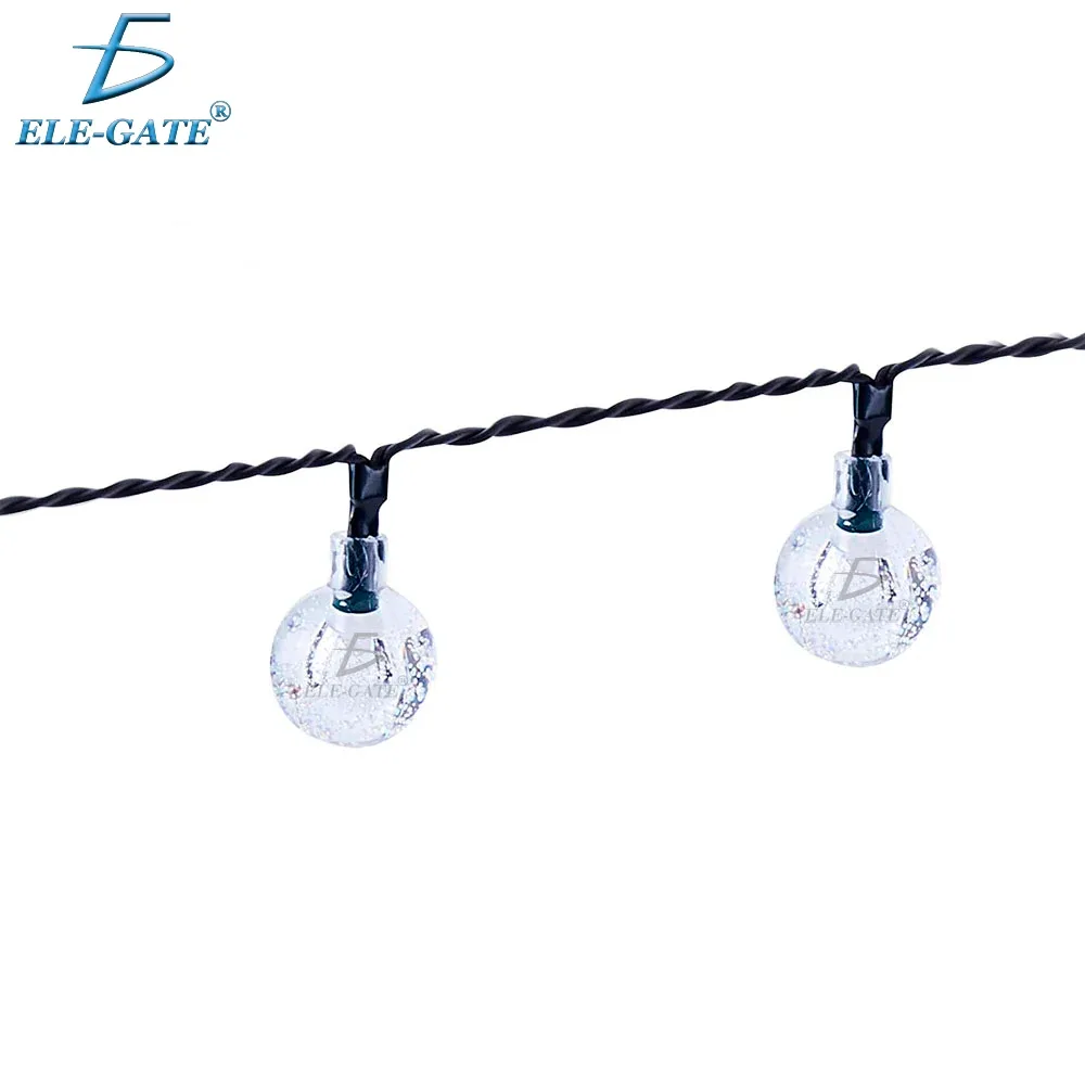Serie de 4.5 metros con 20 focos led rgb impermeables con panel solar / led.aur-sqpd