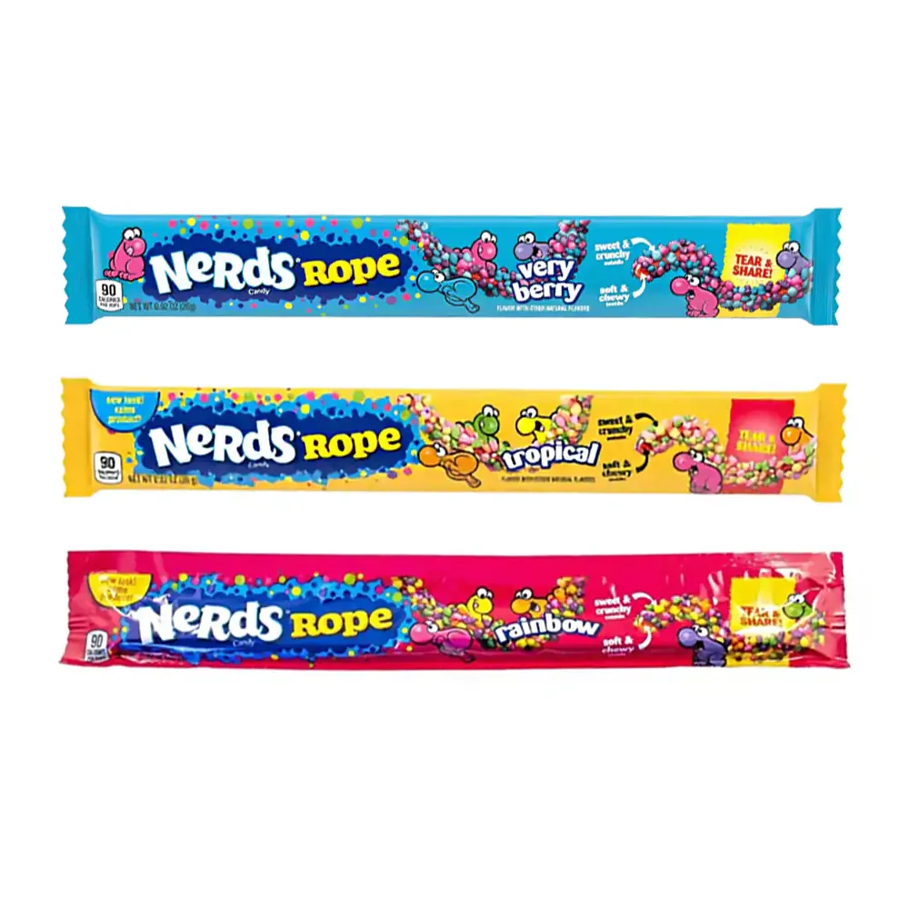 1pza dulces nerds rope, barra de caramelos en sabores surtidos, 26g / nerds.rope