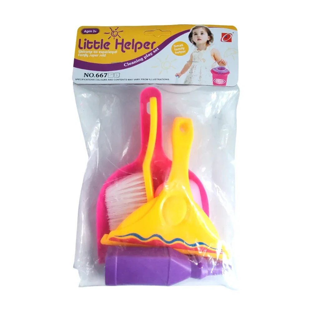 Set 5 accesorios de juguete para la limpieza del hogar, recogedor, cepillo, limpia vidrios, jabón y botella / little helper / 667-23