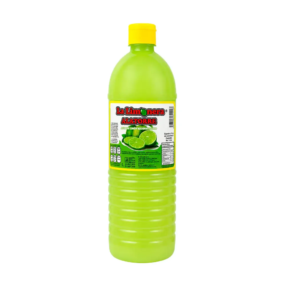 Botella con jugo de limón concentrado la limonera alatorre de 1 litro / 312203