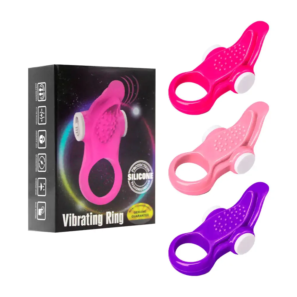 Anillo vibrador con velocidad constante + estimulador para chicas, variedad