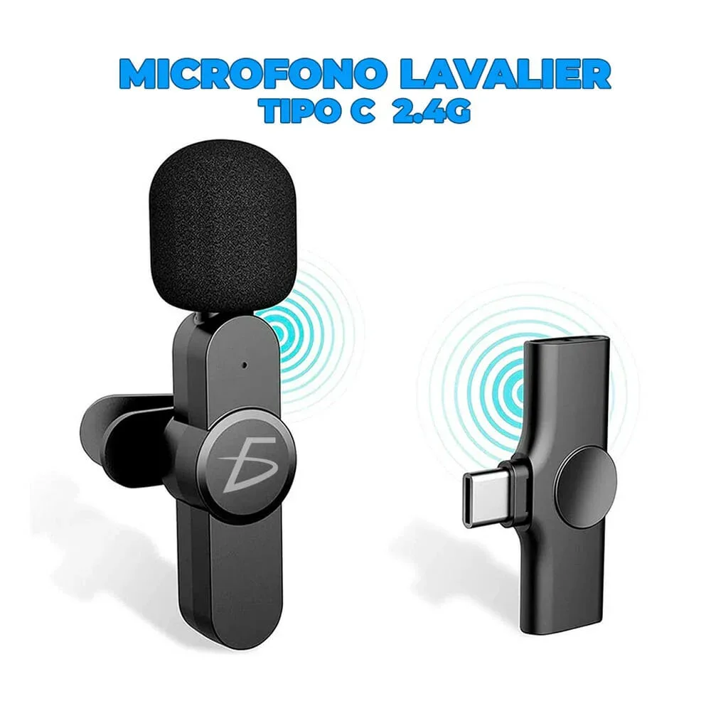 Micrófono inalámbrico de solapa con entrada tipo c 2.4g / adp.w2.tc