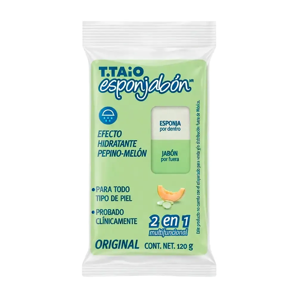 1pz esponjabón t.taio 2 en 1 efecto hidratante pepino melón, 120g / 305885