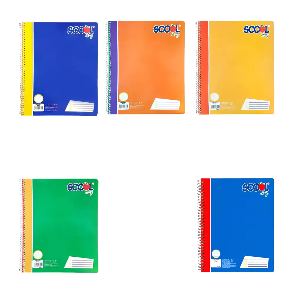 Cuaderno profesional scool cuadro grande 100 hojas, espiral metálico variedad de colores / 487059 / 12908