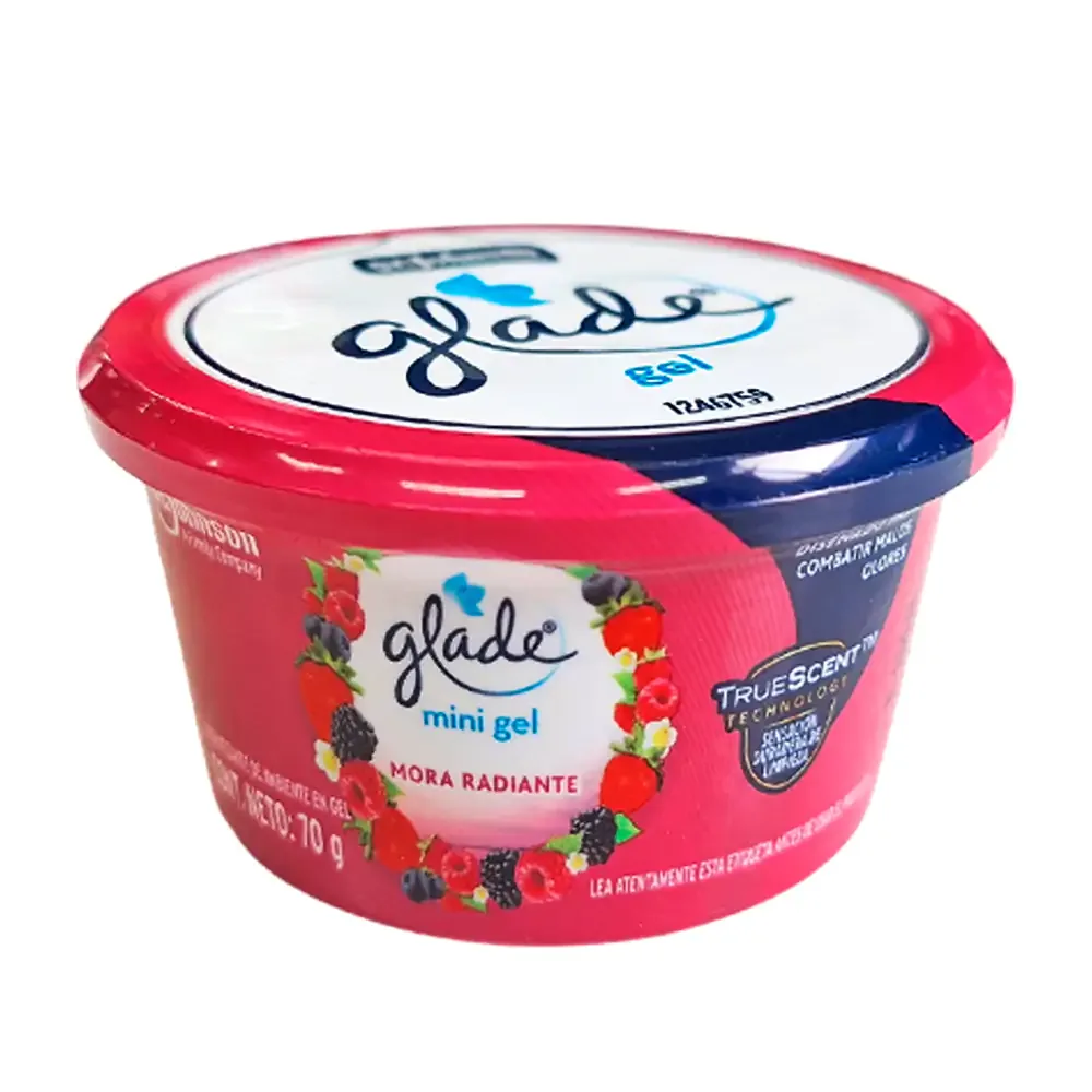 Aromatizante ambiental glade mini gel con aroma a mora radiante 70g / 041280