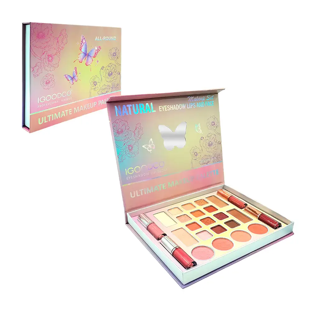 Paleta de maquillaje con 20 sombras para ojos + 4 mini lip gloss, variedad