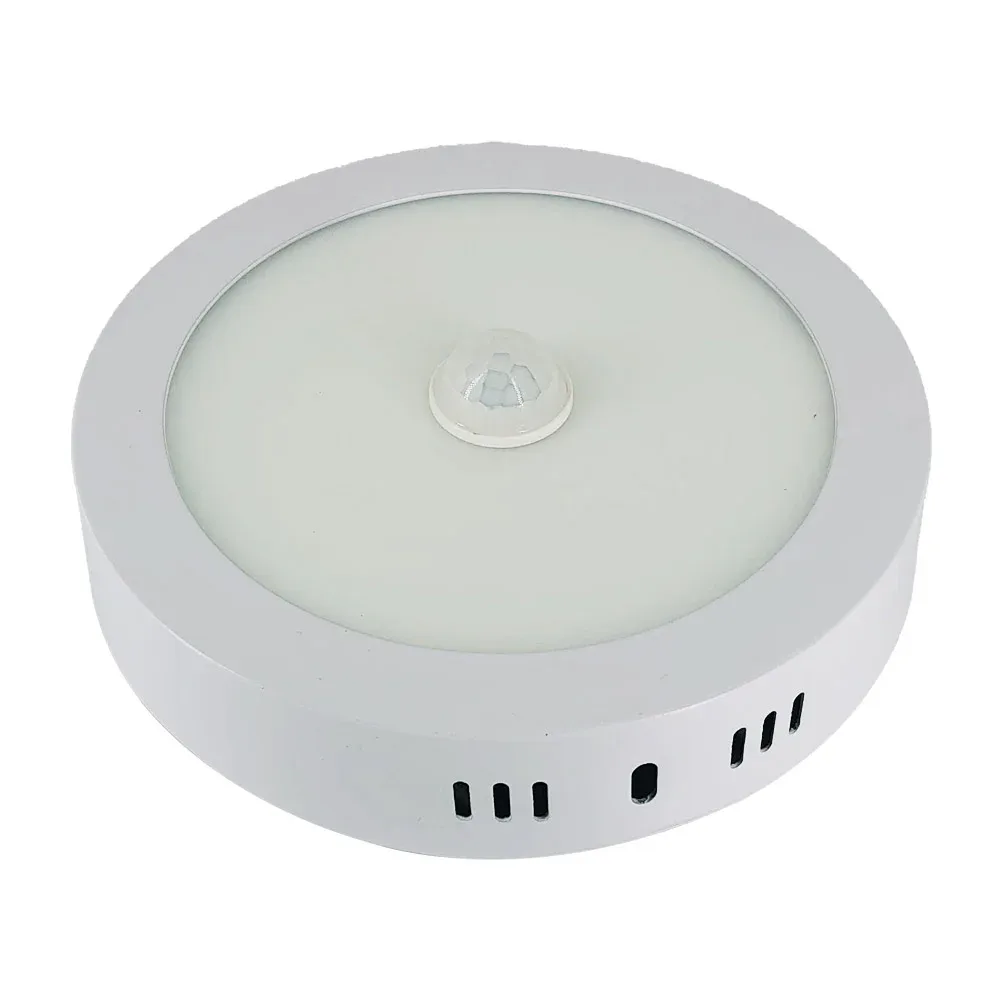 Lámpara panel led redondo de 16cm tipo plafón con luz blanca y sensor de movimiento / adir premium / 10402