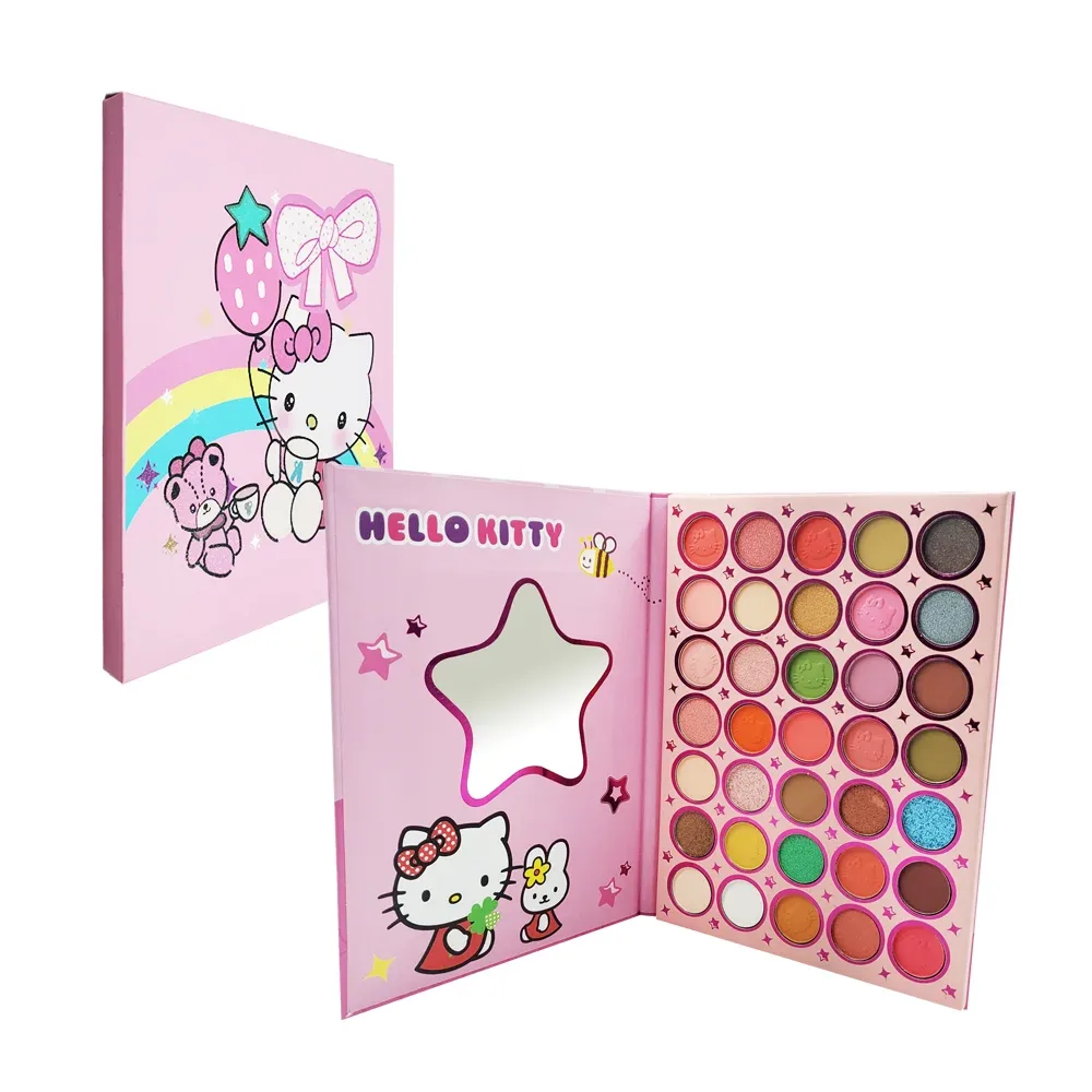 Paleta de sombras para ojos con 35 tonos, espejo y diseño estampado de hello kitty / man tou / 935949