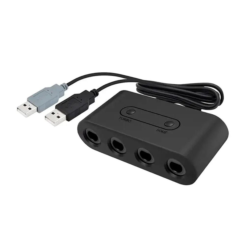 Convertidor / adaptador 3 en 1 con 4 conectores para controles de game cube y 2 puertos usb / gc controller adapter / eva-y / ev12