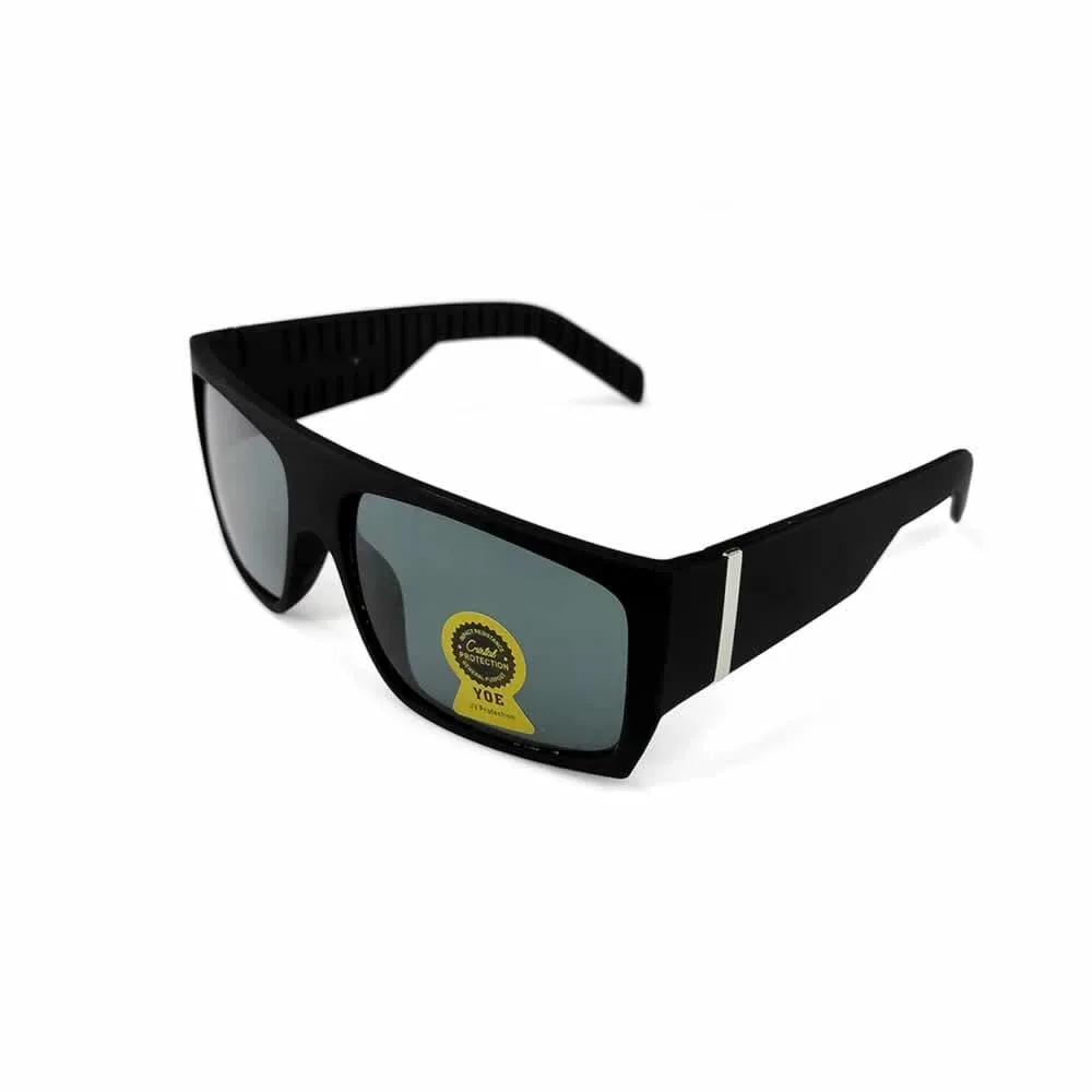 1pza Gafas de sol color negro con detalle plateado / 3207-3f