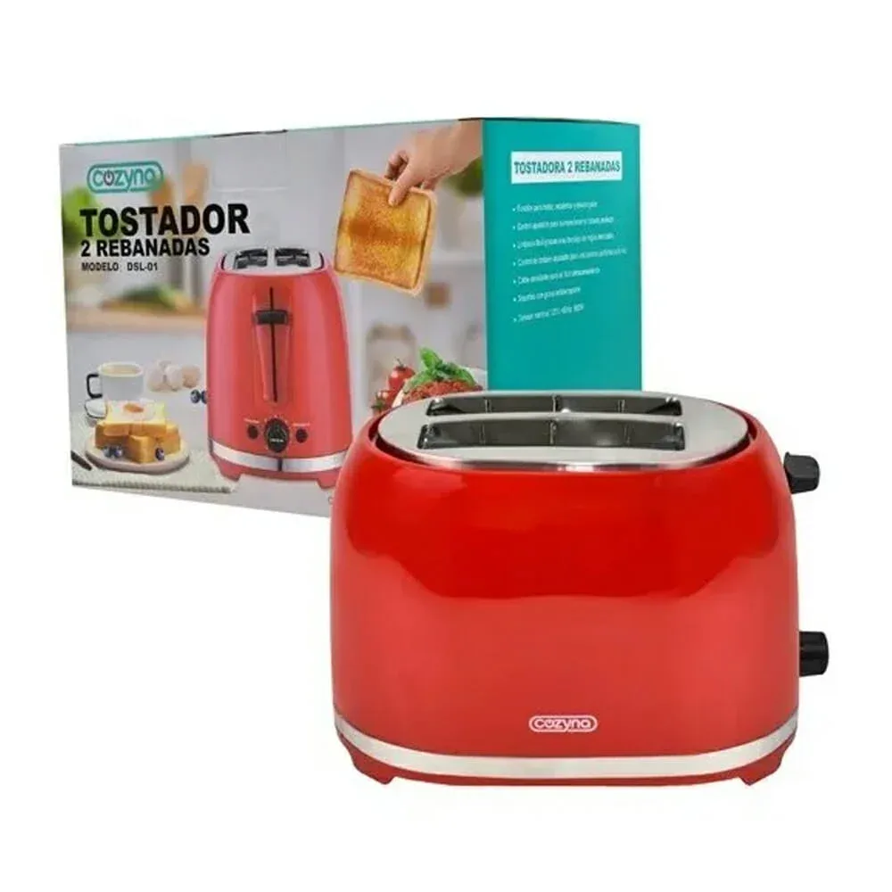 Tostador para 2 rebanadas con bandeja para migas deslizable cozyna / tos-01