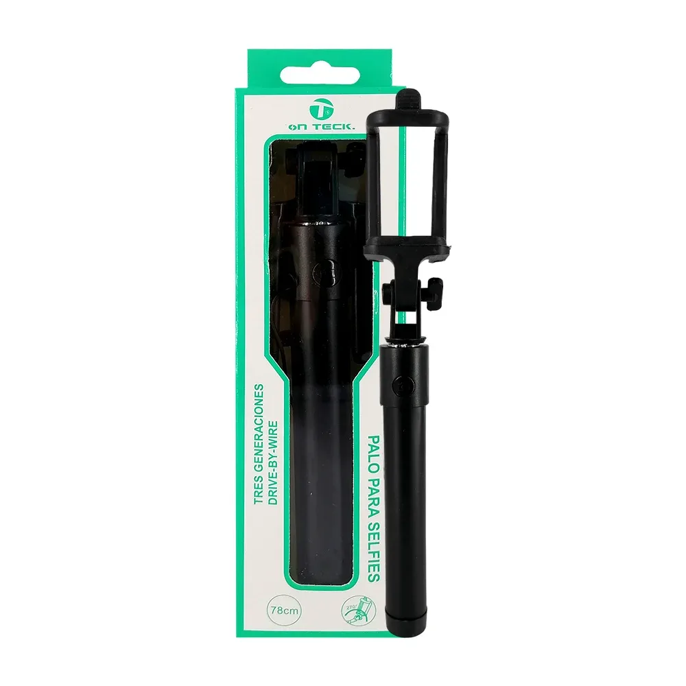 Batón selfie stick plegable y ajustable para teléfono celular, 78cm / on teck / 01277