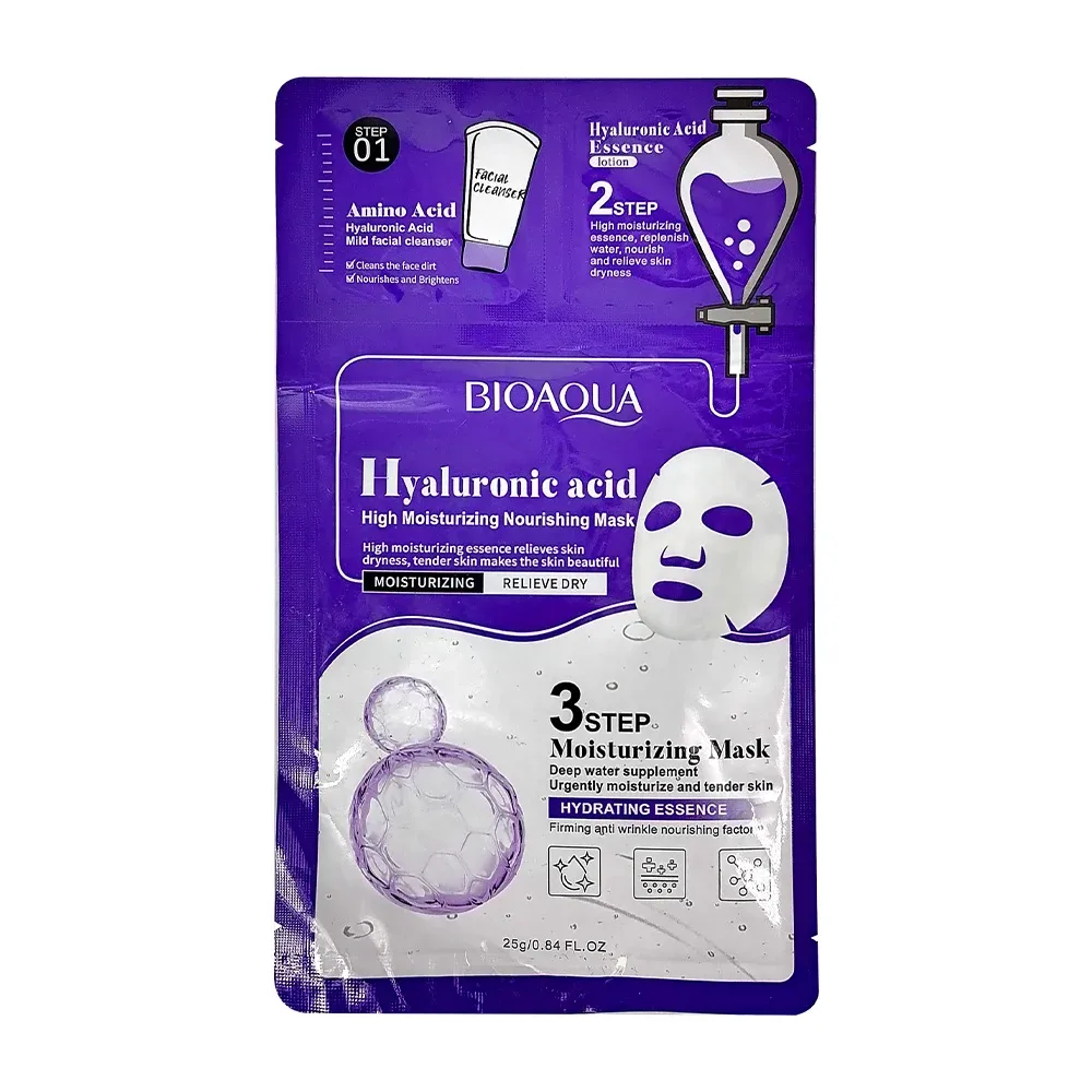 1pza Mascarilla facial hidratante de 3 pasos con ácido hialurónico, 25g / bqy62197