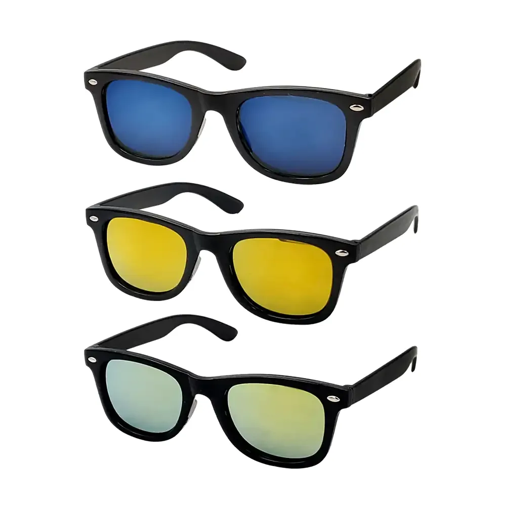 Lentes - gafas de sol para niño con armazón negro y mica tipo espejo / ca031