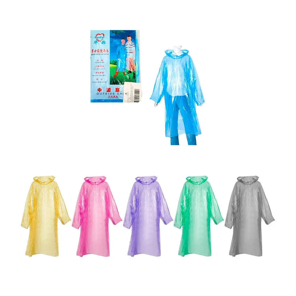 1pza Impermeable de plástico liso, con capucha, variedad de colores y tallas / hua cai / zenyu / yt1531