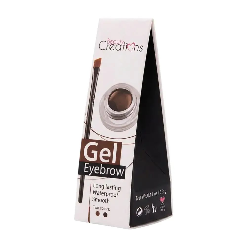 Gel para cejas a prueba de agua en color café - marrón, mini tarro + mini brocha / gel eyebrow