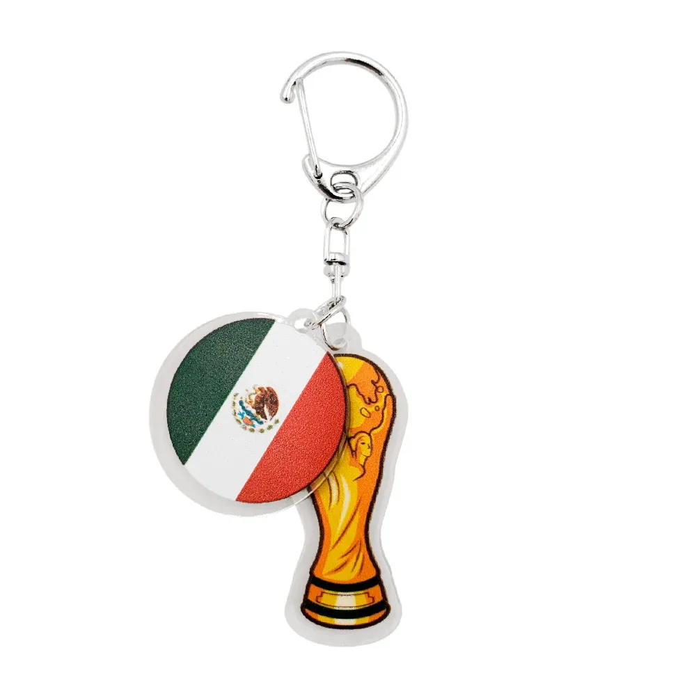 1pz Llavero de acrílico en forma de bandera y trofeo / sjb-60