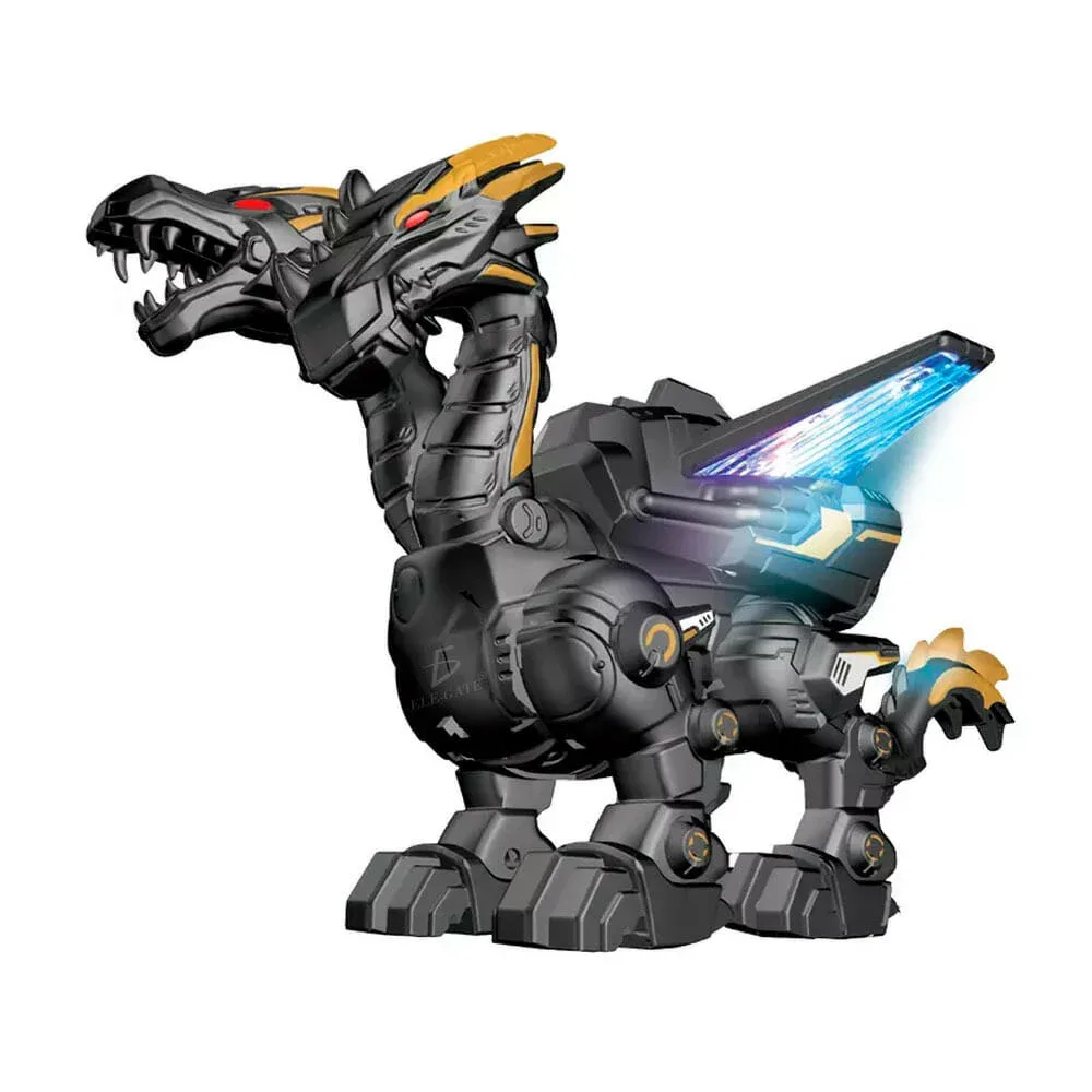 Dragón de juguete con 2 cabezas movibles, luces led y sonido de simulación / jug.8807