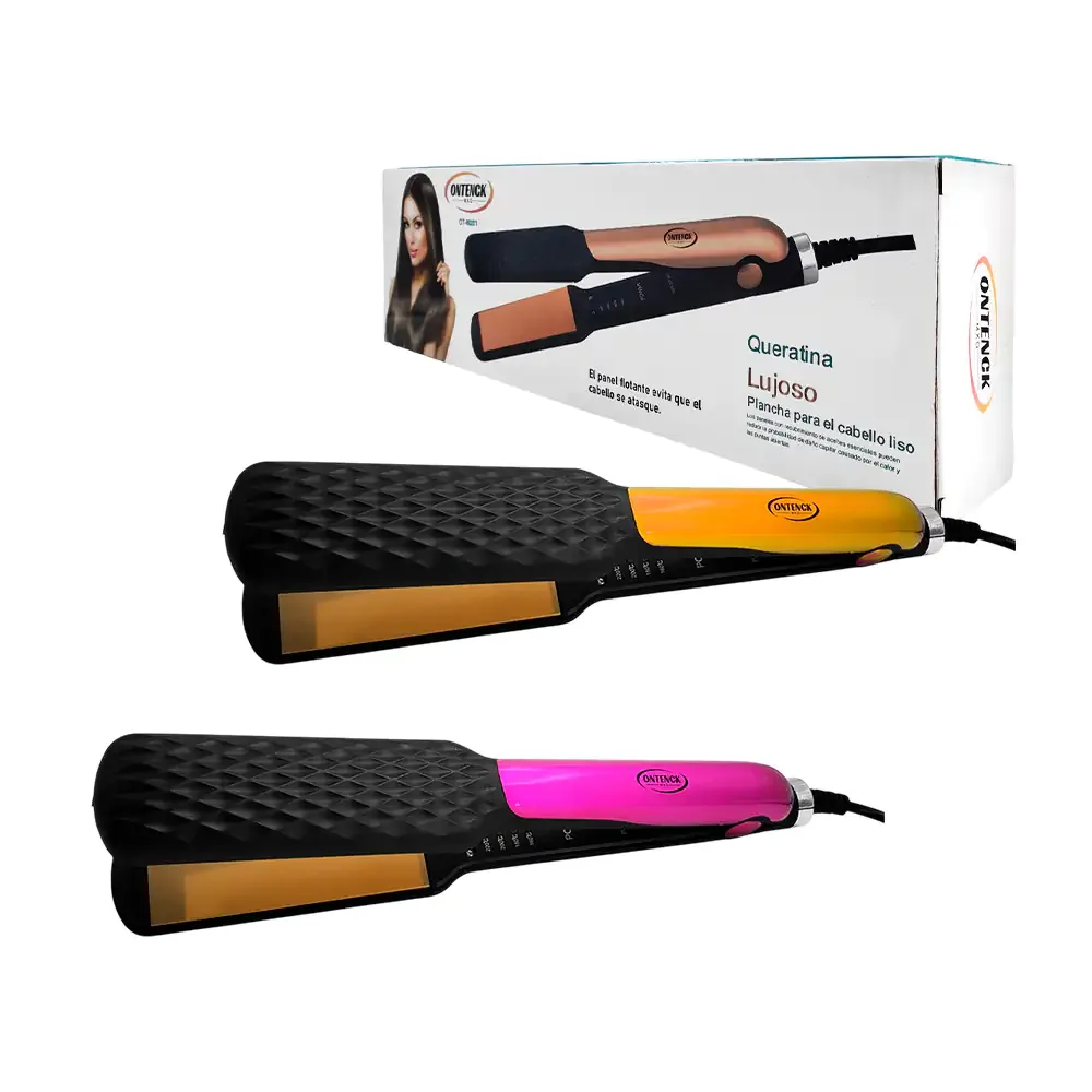 Plancha para el cabello ontenck con 4 niveles de temperaturas, varios colores