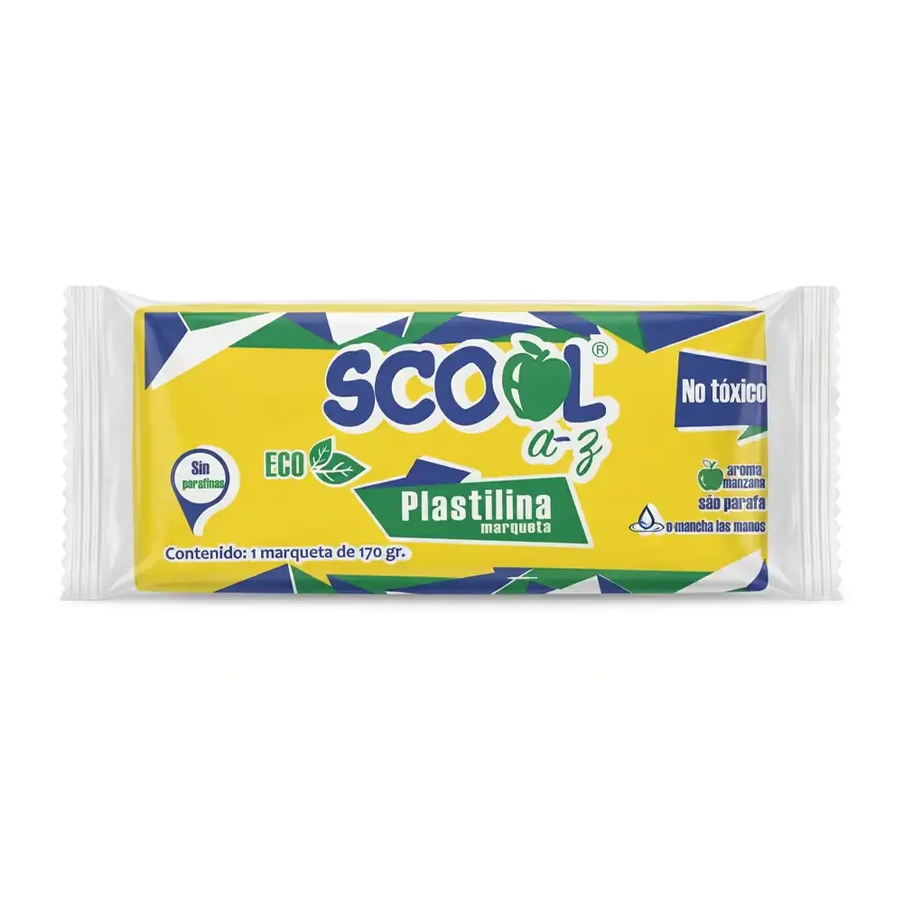 Barra de plastilina scool para maqueta de 180g en color amarillo