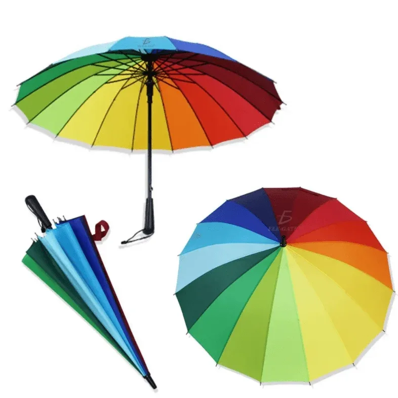 Sombrilla paraguas grande ele-gate con diseño multicolor arcoíris 95cm / par.11