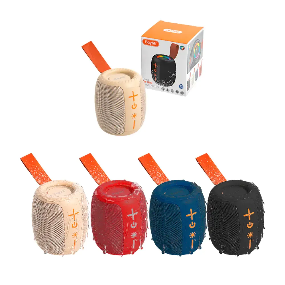 Bocina inalámbrica bluetooth buytiti cilíndrica con luz rgb, variedad de colores