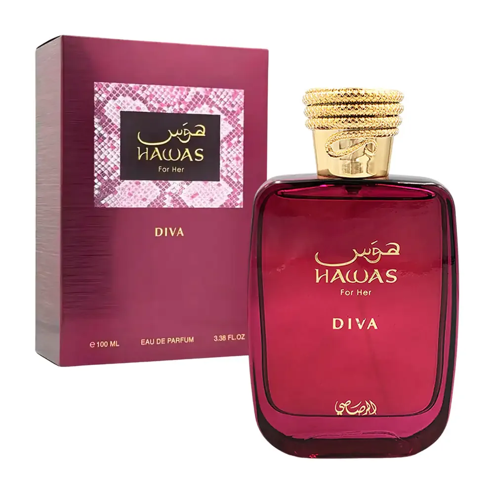 Perfume hawas diva con fragancia en spray de 100ml para dama, eau de parfum