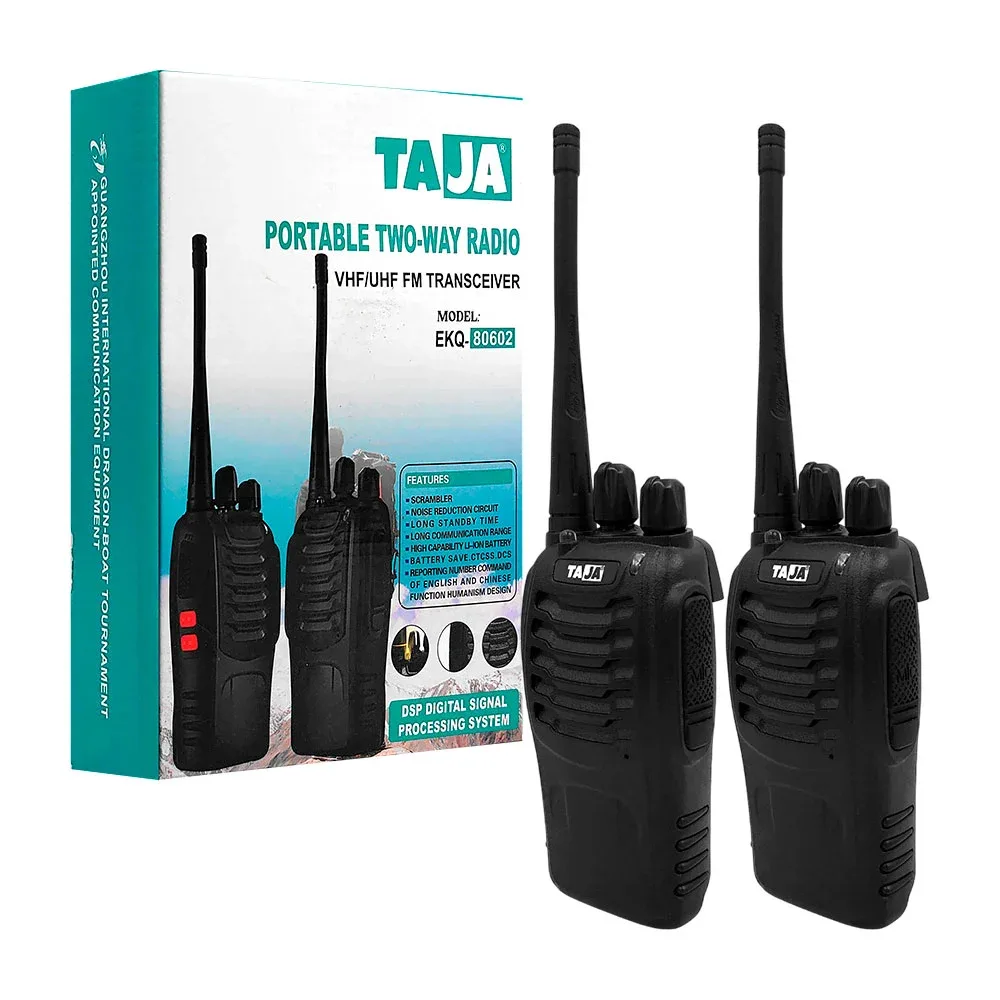 Par de radios taja con 16 canales de frecuencia, largo alcance + accesorios