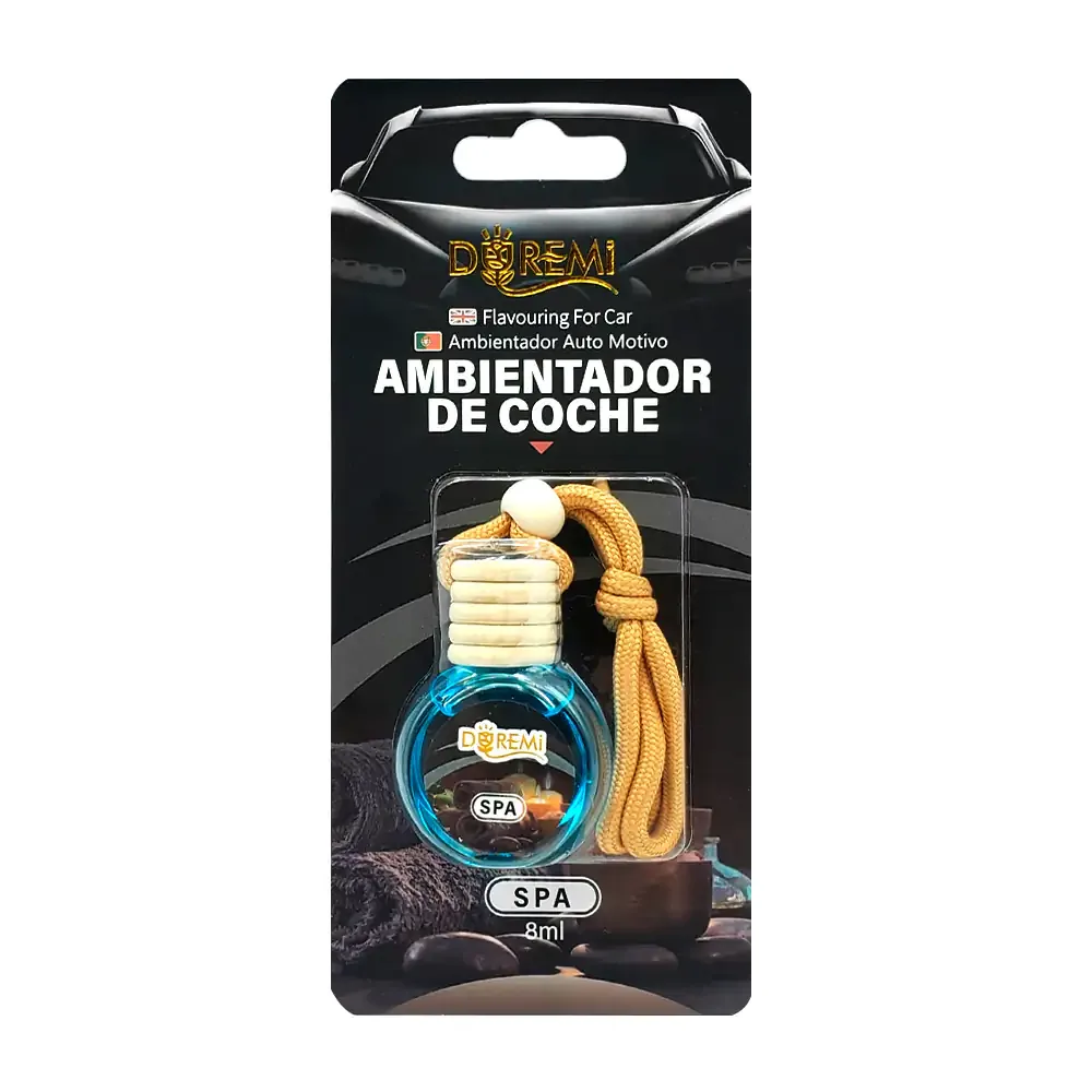 Aromatizante - ambientador de coche en frasco con cordón para colgar, 8ml, aroma a spa