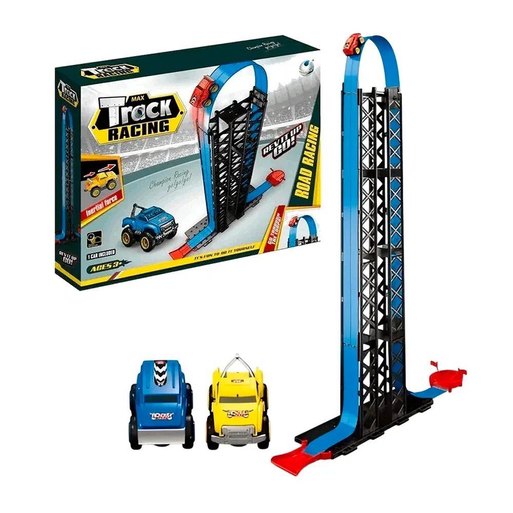 Pista armable en forma de torre de 112cm y carro de juguete / 088-5