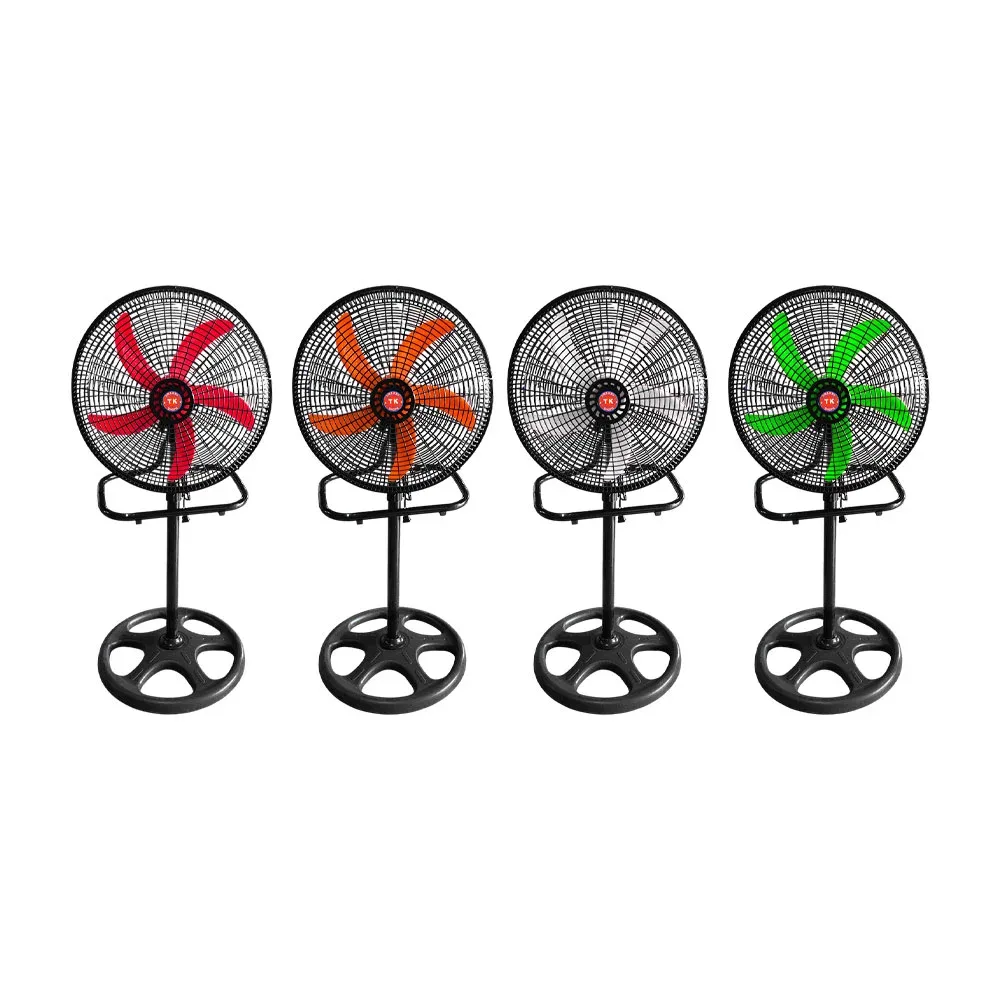 Ventilador de pedestal de 18 pulgadas, 5 aspas de plástico, variedad de colores