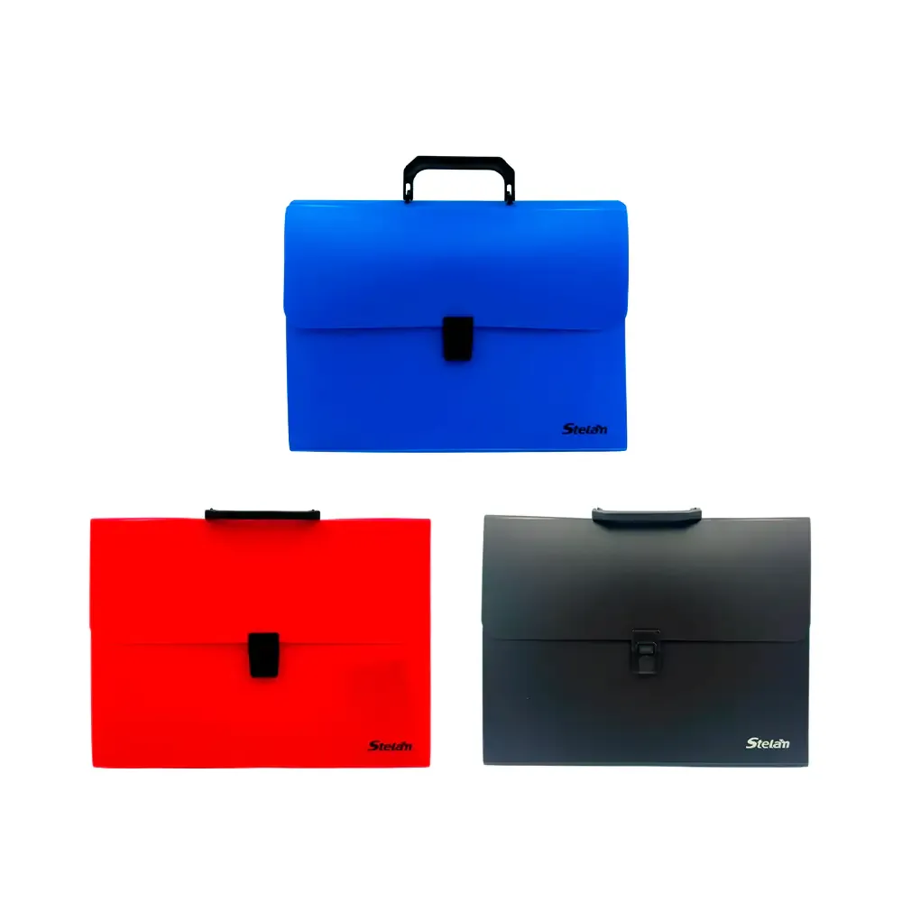 Carpeta fuelle stelam tipo maletin de plastico, 33x25cm, variedad de colores