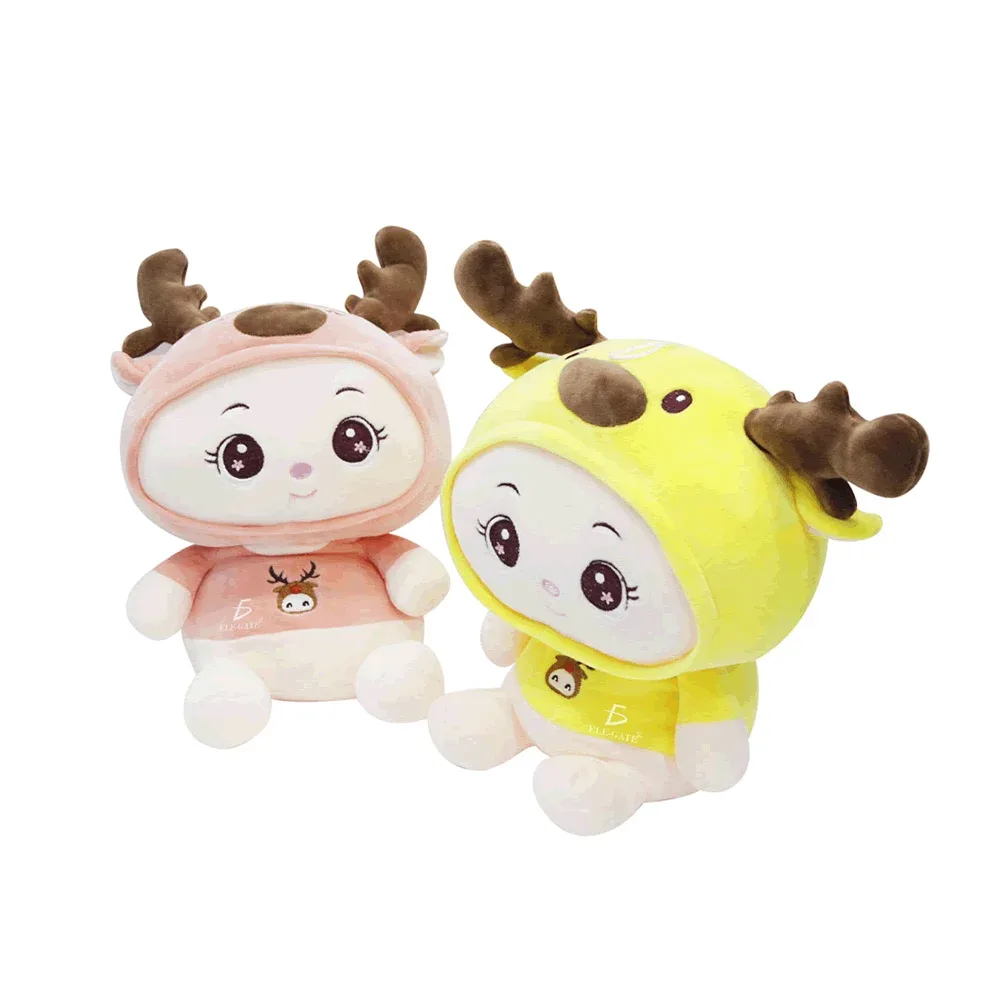 Peluche con traje de venado, 25cm, variedad de colores / fc.2027.25cm / peluche reno / peluche cuernos